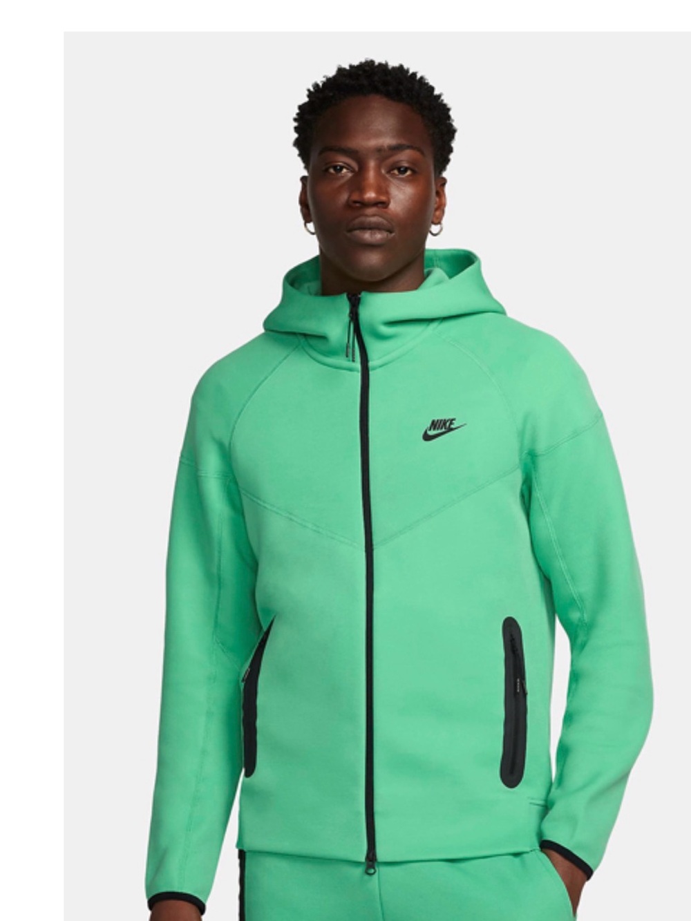 Nike Tech fleece zip front hoodie Spring Green 2024  size XL